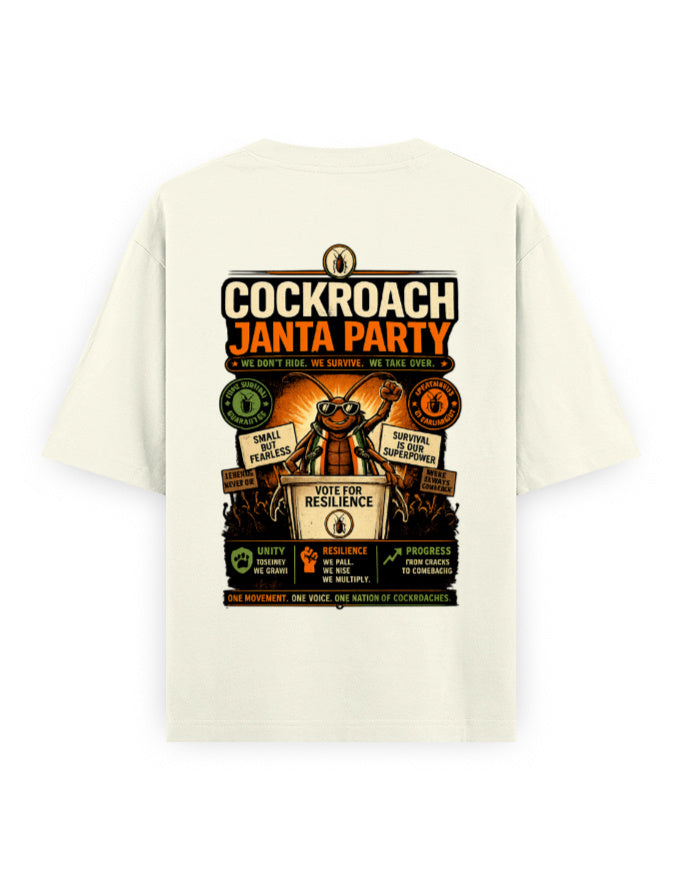 Cockroach Janta Party Oversized Tshirt GenZ Unisex Oversized Tshirt Abhijeet Dipke CJP Drop