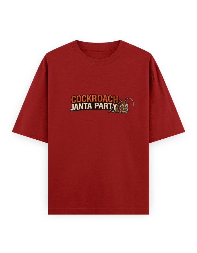 Cockroach Janta Classic Cockroach Janta Party Oversized embroidery Tshirt GenZ Unisex