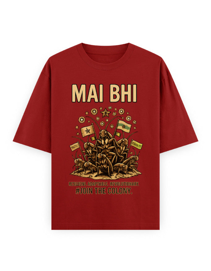 Abhijeet Dipke Cockroach Janta Party Oversized Tshirt GenZ Unisex Oversized Tshirt