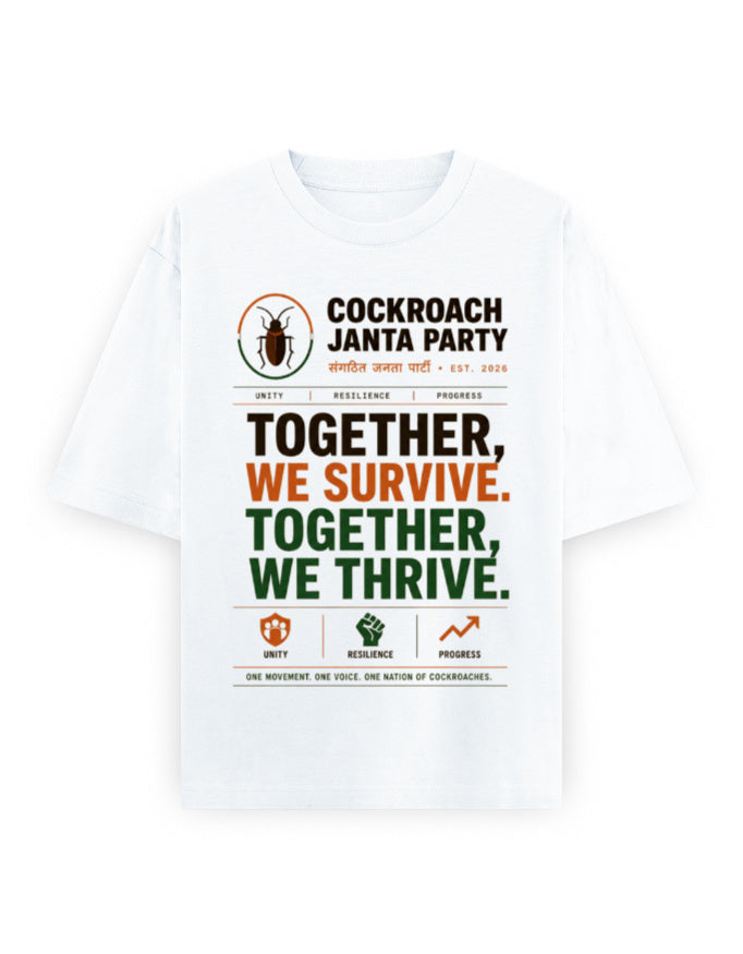 Cockroach Janta Party Oversized Tshirt GenZ Unisex Oversized Tshirt Colony Tshirt CJP