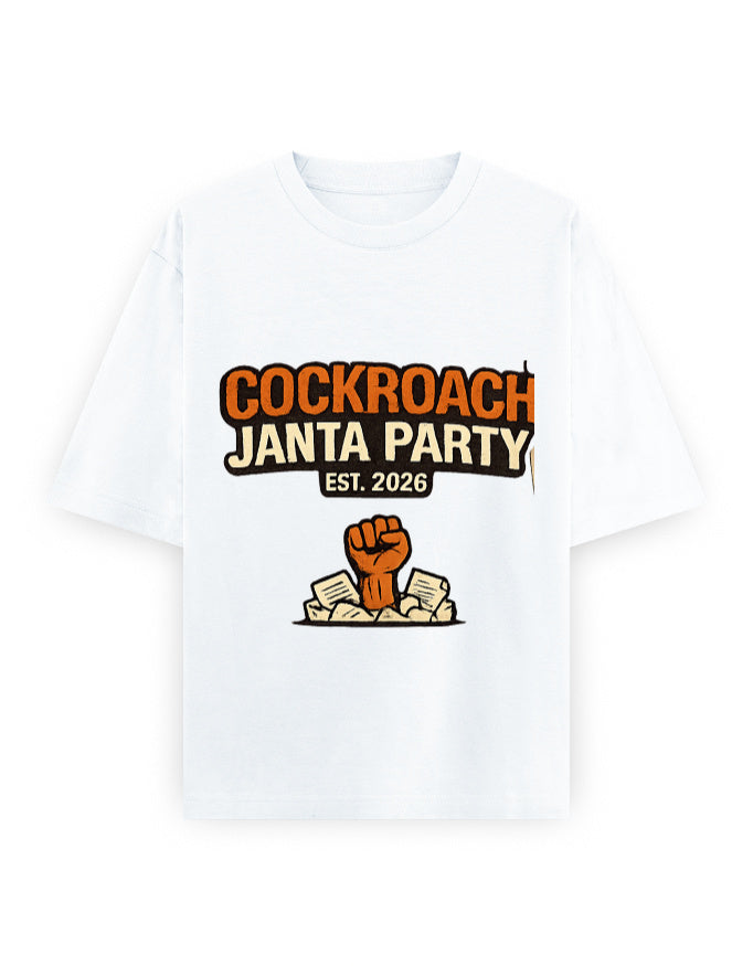 Mai Bhi Cockroach Cockroach Janta Party Oversized Tshirt GenZ Unisex Oversized Tshirt Drop 01