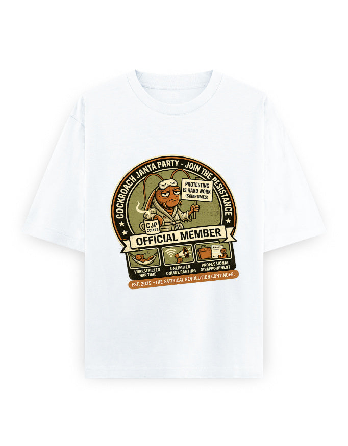 The Manifesto Drop Cockroach Janta Party Oversized Tshirt GenZ Unisex Oversized Tshirt CJP