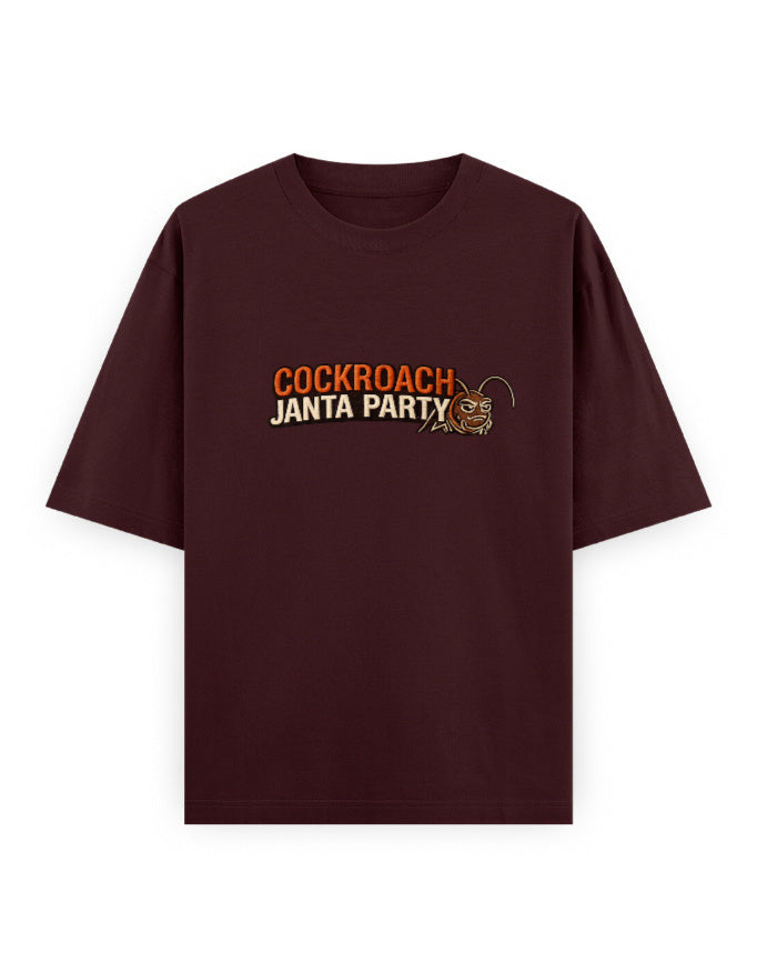 Cockroach Janta Classic Cockroach Janta Party Oversized embroidery Tshirt GenZ Unisex