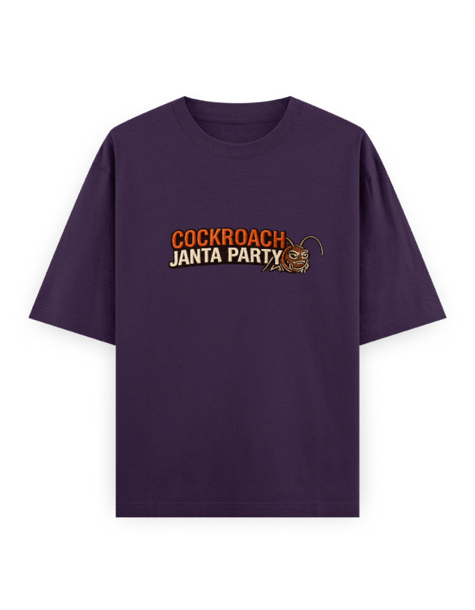 Cockroach Janta Classic Cockroach Janta Party Oversized embroidery Tshirt GenZ Unisex