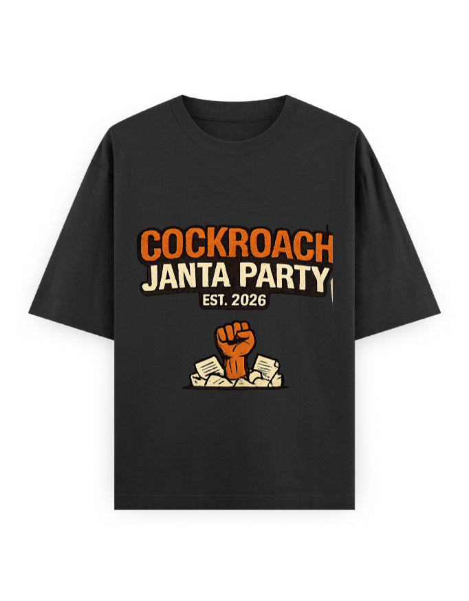 Mai Bhi Cockroach Cockroach Janta Party Oversized Tshirt GenZ Unisex Oversized Tshirt Drop 01