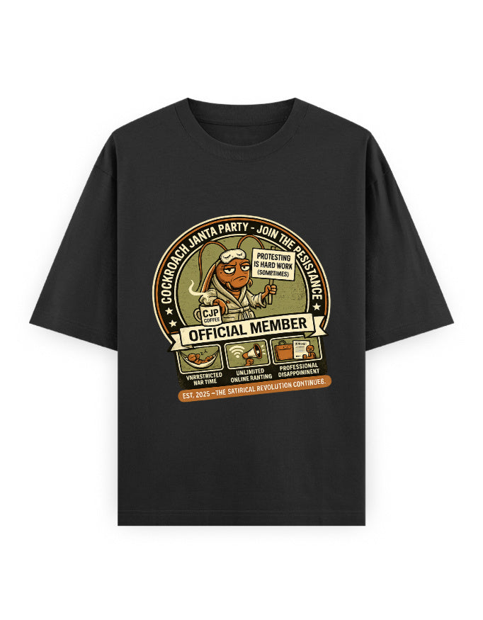 The Manifesto Drop Cockroach Janta Party Oversized Tshirt GenZ Unisex Oversized Tshirt CJP