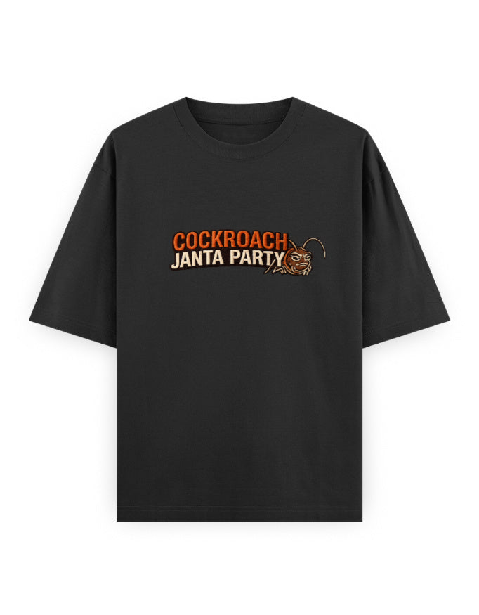 Cockroach Janta Classic Cockroach Janta Party Oversized embroidery Tshirt GenZ Unisex
