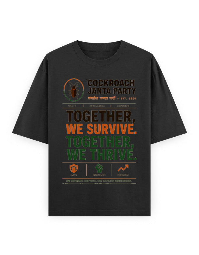 Cockroach Janta Party Oversized Tshirt GenZ Unisex Oversized Tshirt Colony Tshirt CJP