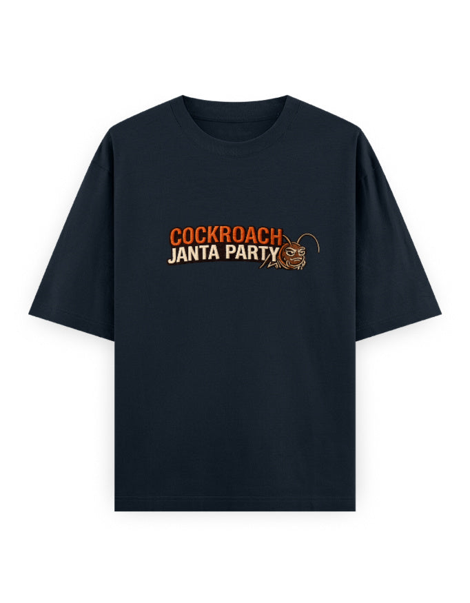 Cockroach Janta Classic Cockroach Janta Party Oversized embroidery Tshirt GenZ Unisex