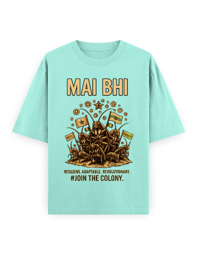 Abhijeet Dipke Cockroach Janta Party Oversized Tshirt GenZ Unisex Oversized Tshirt