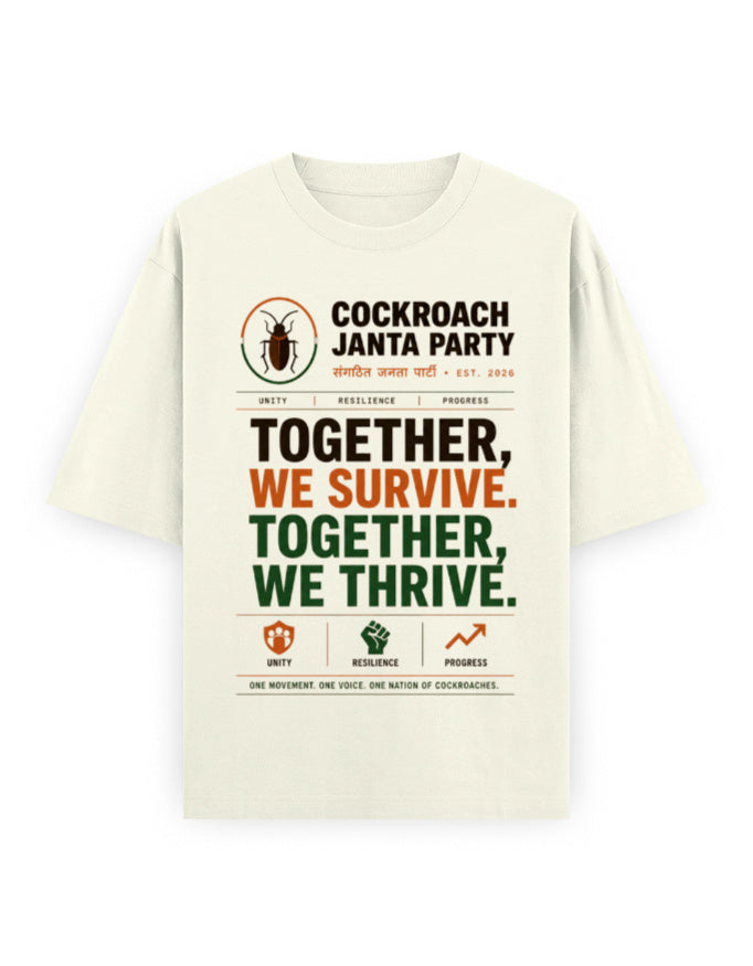 Cockroach Janta Party Oversized Tshirt GenZ Unisex Oversized Tshirt Colony Tshirt CJP