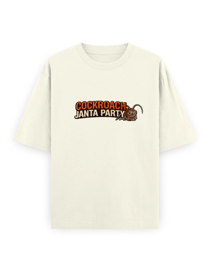 Cockroach Janta Classic Cockroach Janta Party Oversized embroidery Tshirt GenZ Unisex