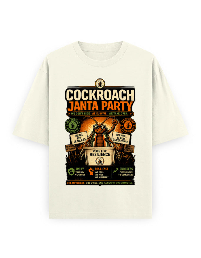 CJP Party Card Cockroach Janta Party Oversized Tshirt GenZ Unisex Oversized Tshirt Member
